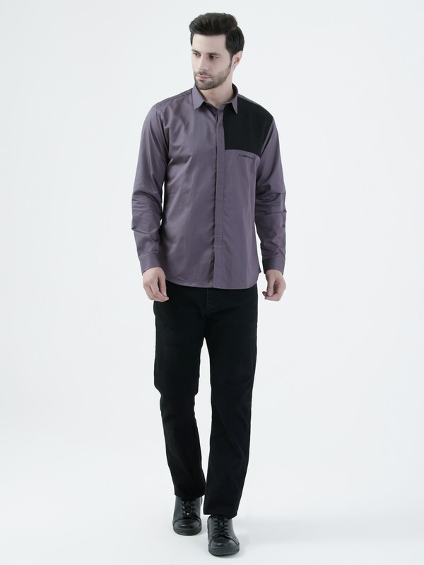 Albion Mens D.Mauve Shirt Full Sleeve
