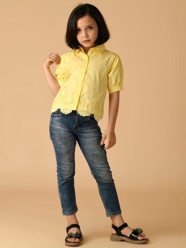 ALBION PREMIUM GIRLS YELLOW TOP