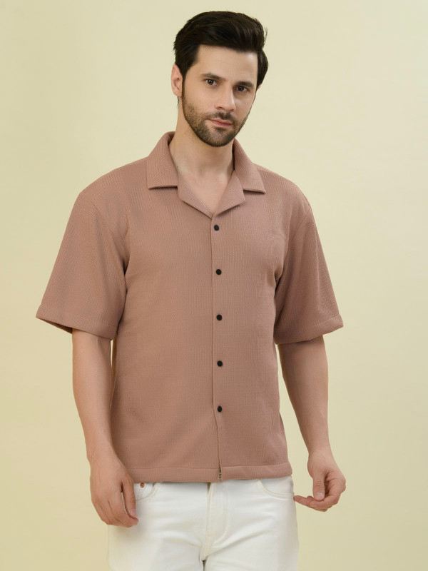 Albion Premium Mens Brick Brown Shirt Fs
