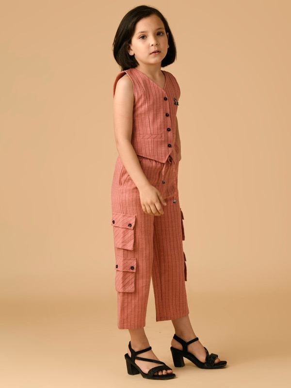 ALBION PREMIUM GIRLS SET PEACH SKIRT TOP