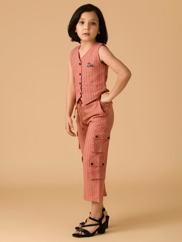 ALBION PREMIUM GIRLS SET PEACH SKIRT TOP