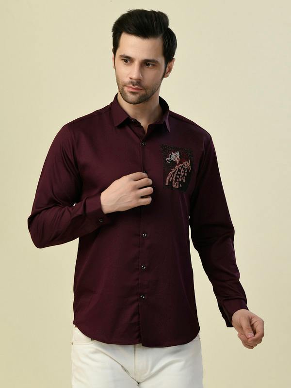ALBION PREMIUM FLIRT WINE MENS SHIRT
