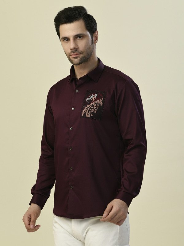 ALBION PREMIUM FLIRT WINE MENS SHIRT