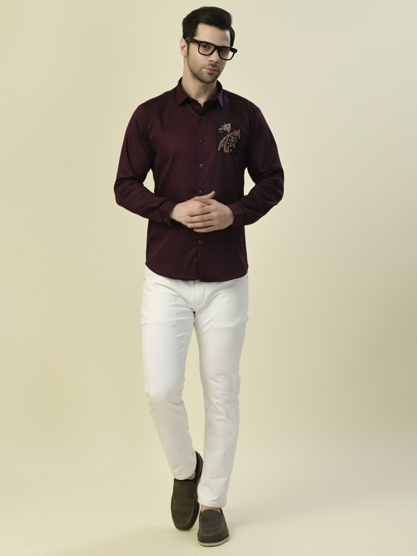ALBION PREMIUM FLIRT WINE MENS SHIRT