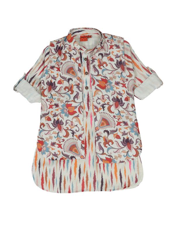 Albion Kids Boys Cream Kurta Pyjama