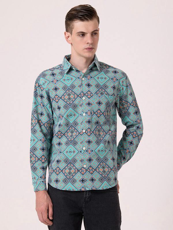 Albion Mens Green Casual Shirt