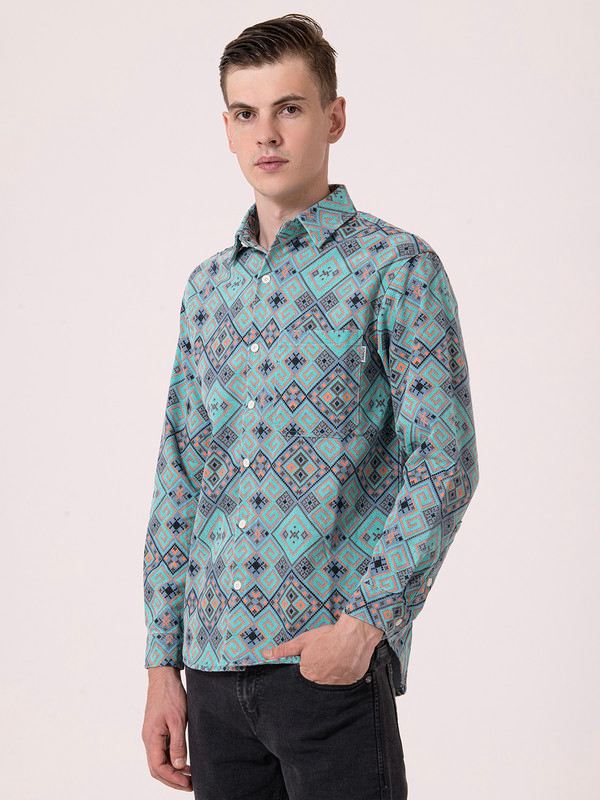 Albion Mens Green Casual Shirt