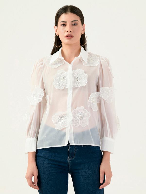Albion Women Smart Premium White Casual Shirt
