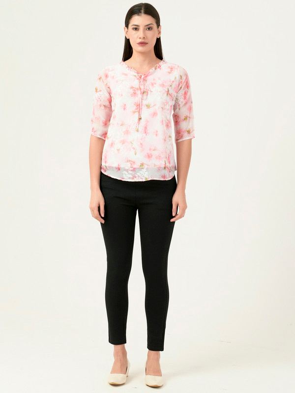 Albion Women Smart Premium Pink Blouson Top