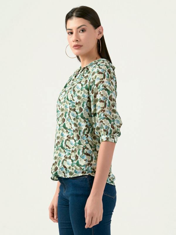 Albion Women Smart Premium Green Blouson Top
