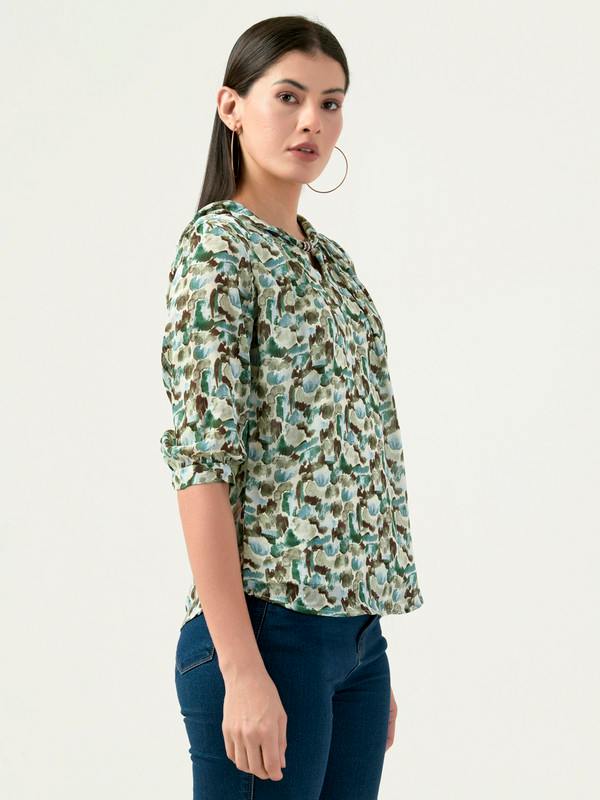 Albion Women Smart Premium Green Blouson Top