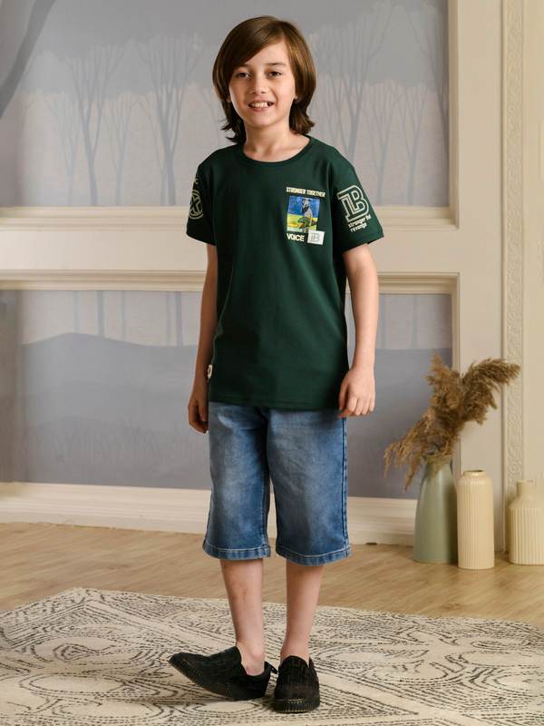 ALBION PREMIUM BOYS BAMBINI GREEN T-SHIRT