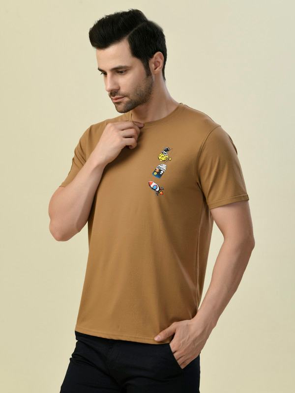 ALBION PREMIUM CYAN L.BROWN MENS T-SHIRT
