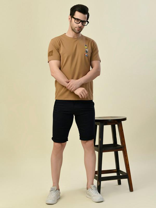 ALBION PREMIUM CYAN L.BROWN MENS T-SHIRT