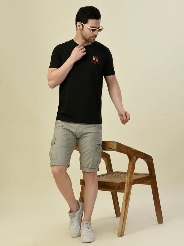 ALBION PREMIUM CYAN BLACK MENS T-SHIRT