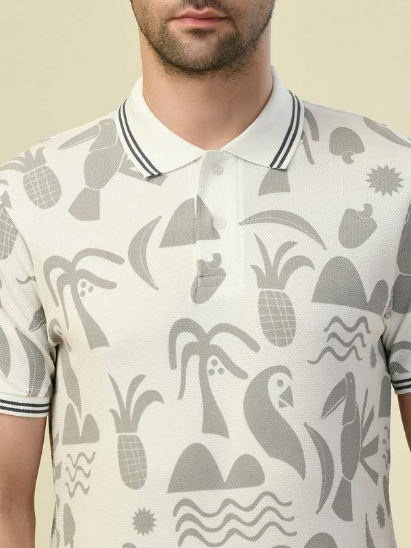 ALBION PREMIUM CYAN WHITE MENS T-SHIRT