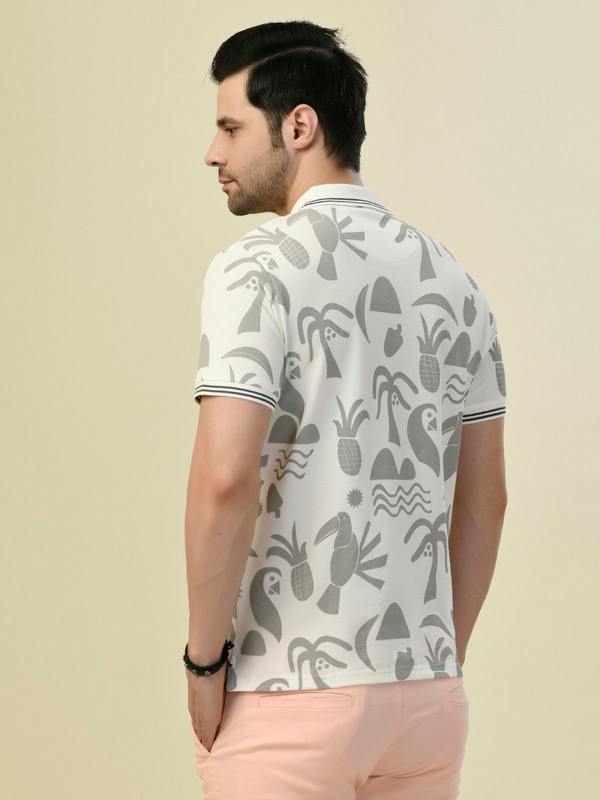 ALBION PREMIUM CYAN WHITE MENS T-SHIRT