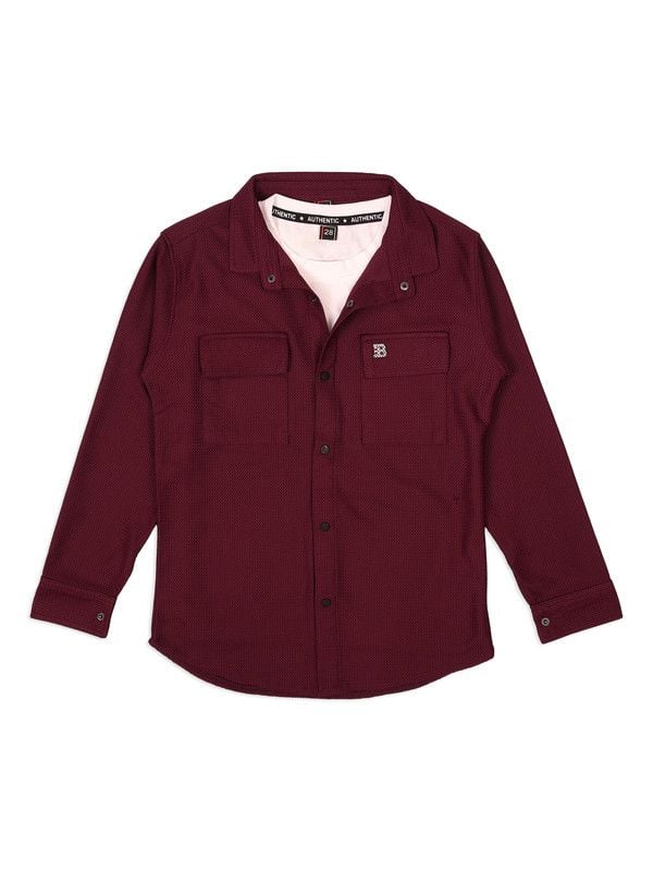 ALBION Kids Boys Mehroon T-shirt