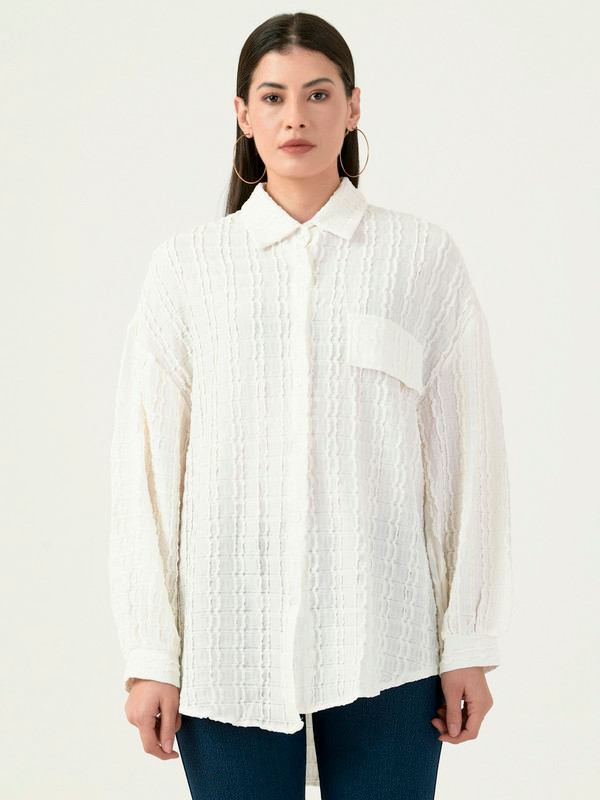 Albion Women Smart Premium Cream Casual Shirt