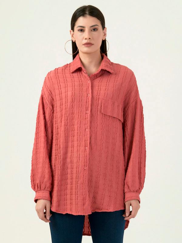 Albion Women Smart Premium Pink Casual Shirt