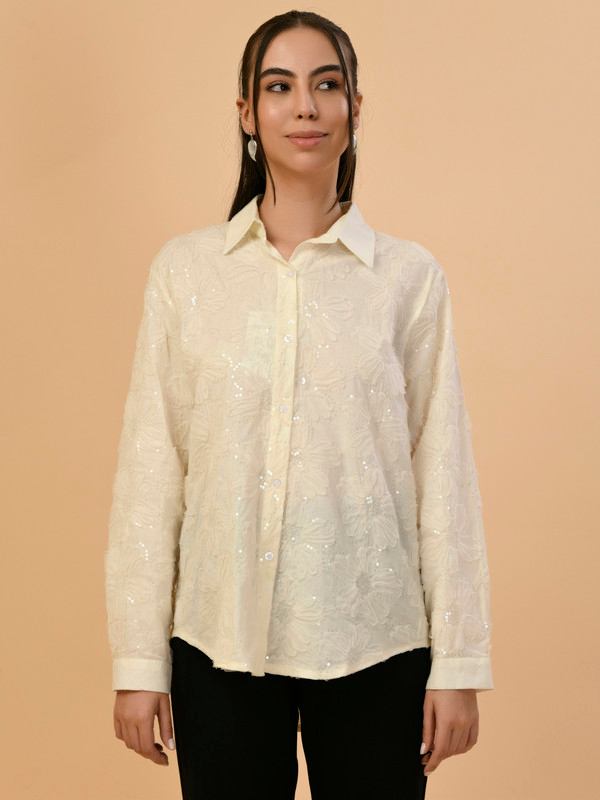 ALBION PREMIUM LADIES CREAM BLOUSON TOP