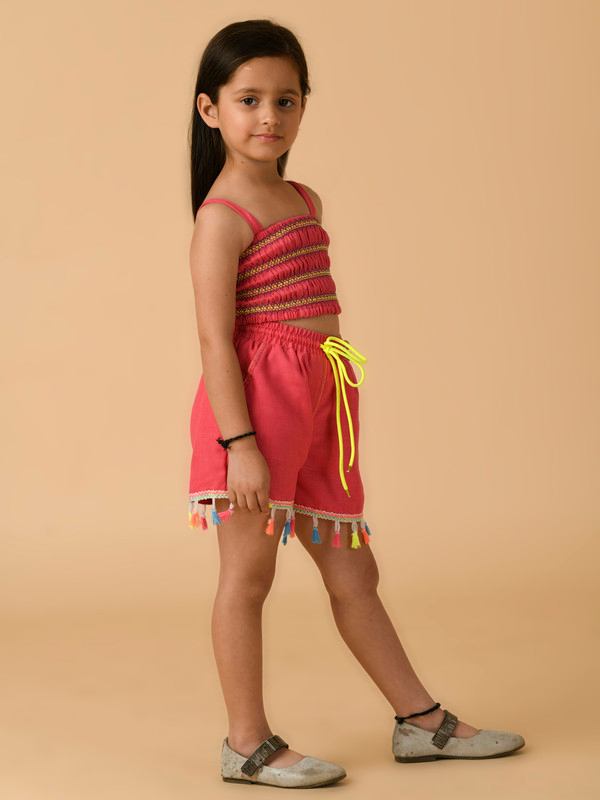 ALBION PREMIUM GIRLS B- HOT PINK SKIRT TOP