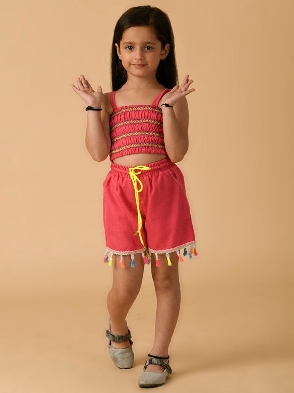 ALBION PREMIUM GIRLS B- HOT PINK SKIRT TOP