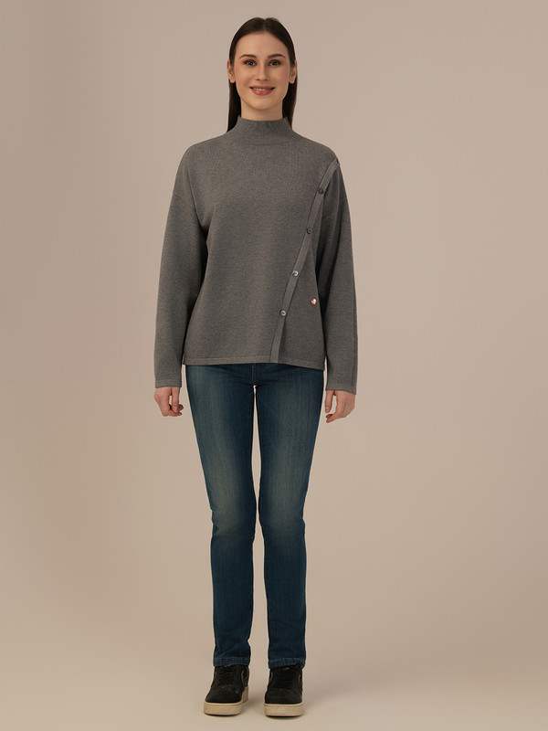 Albion Casual Winter Grey Woolen top