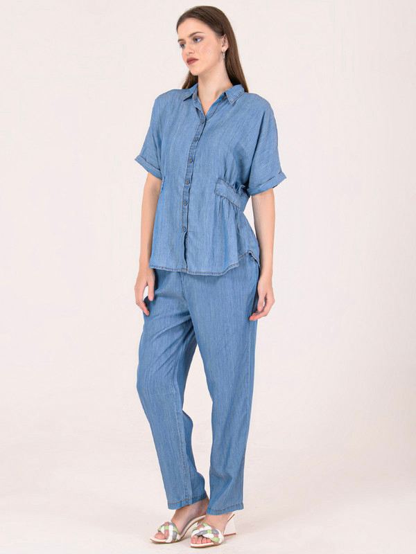 Albion Women Blue Smart Coordinate Set