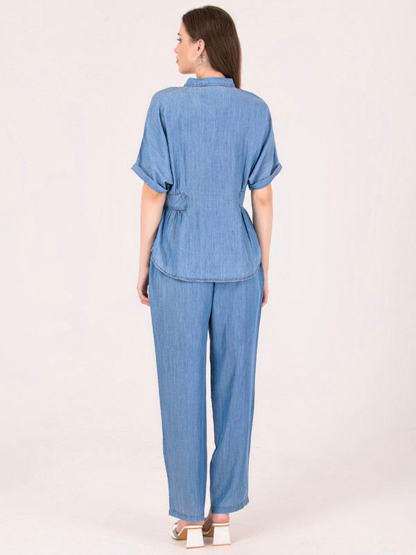 Albion Women Blue Smart Coordinate Set