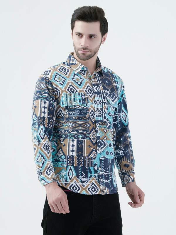 Albion Mens Firozi Shirt Full Sleeve