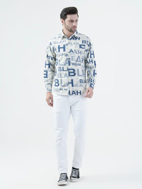 Albion Mens BLUE Shirt Full Sleeve