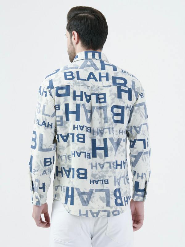 Albion Mens BLUE Shirt Full Sleeve