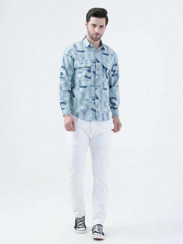 Albion Mens Green Shirt Full Sleeve
