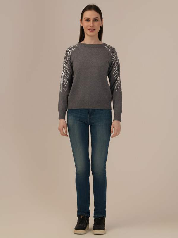 Albion Winter Classic  Ladies Grey Woolen Top