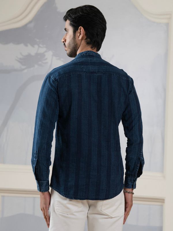 ALBION MENS BUTTERFLY NAVY SHORT KURTA