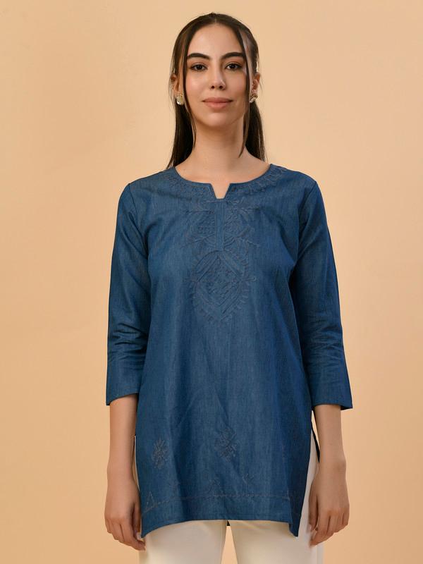 ALBION PREMIUM LADIES DENIM BLOUSON TOP