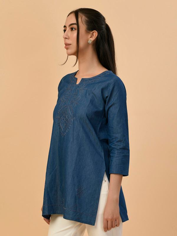 ALBION PREMIUM LADIES DENIM BLOUSON TOP