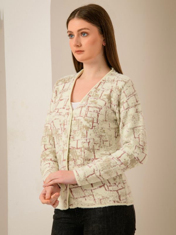 ALBION SMART PINK LADIES WINTER CARDIGAN