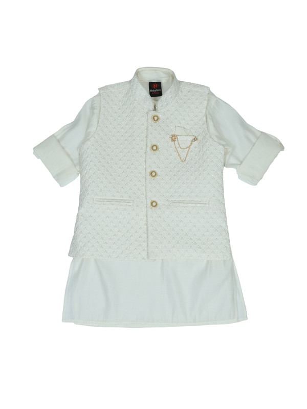 Albion Kids Boys Cream Kurta Pyjama