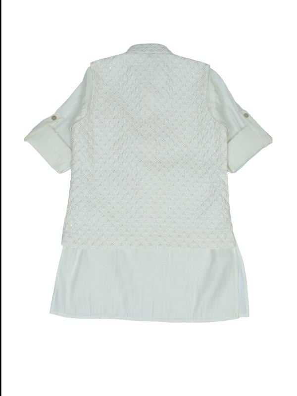 Albion Kids Boys Cream Kurta Pyjama