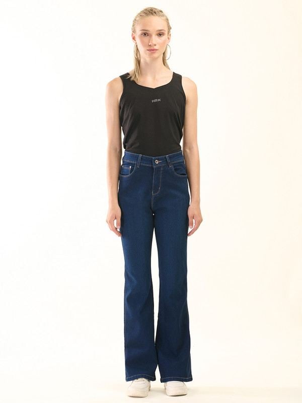 Albion Women Superior Dark Blue Bootcut Jeans