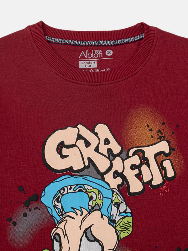 Albion Kids Boys Mehroon Sweatshirt