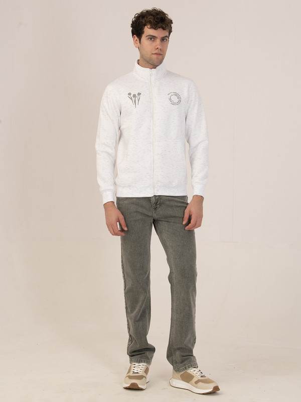 Albion Casual Winter White Mens Sweater