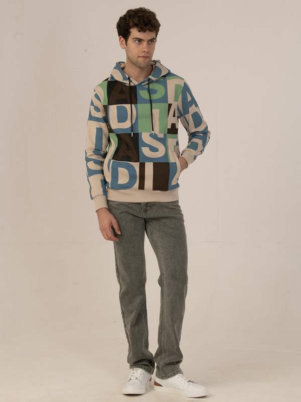 Albion Winter Men’s Trendy Regular-Fit Beage Hoodie