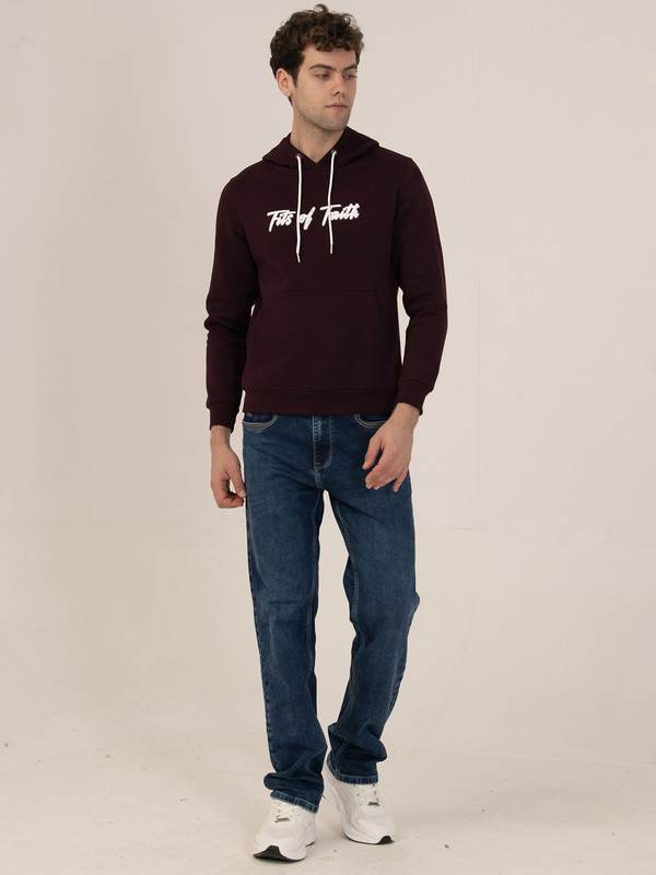 Albion Winter Men’s Trendy Regular-Fit Wine Hoodie