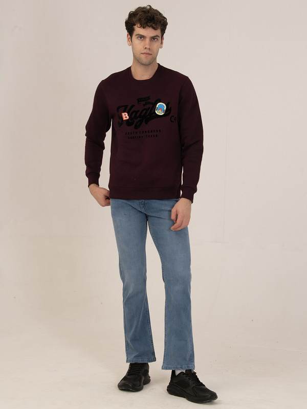 Albion Winter Men’s Trendy Regular-Fit Wine Sweatshirt