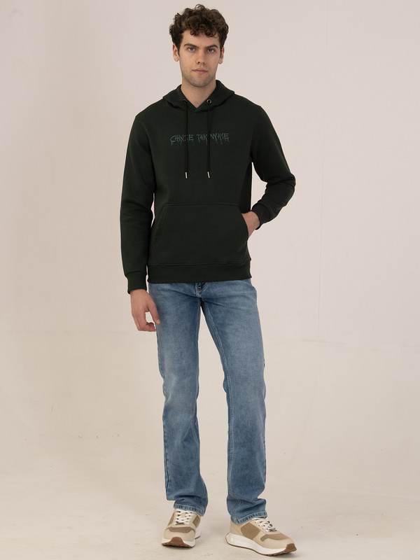 Albion Winter Men’s Trendy Regular-Fit Green Sweatshirt