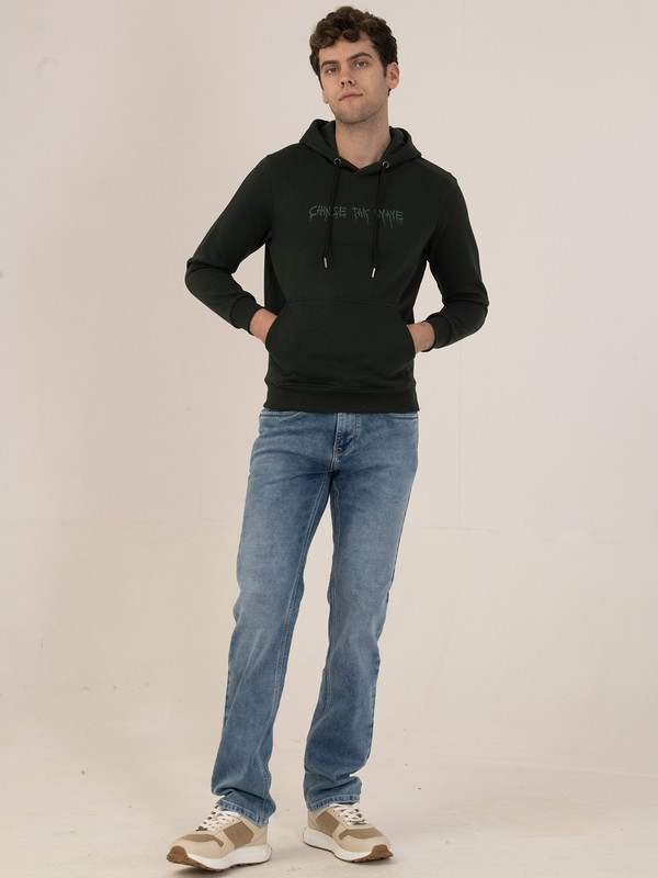 Albion Winter Men’s Trendy Regular-Fit Green Sweatshirt