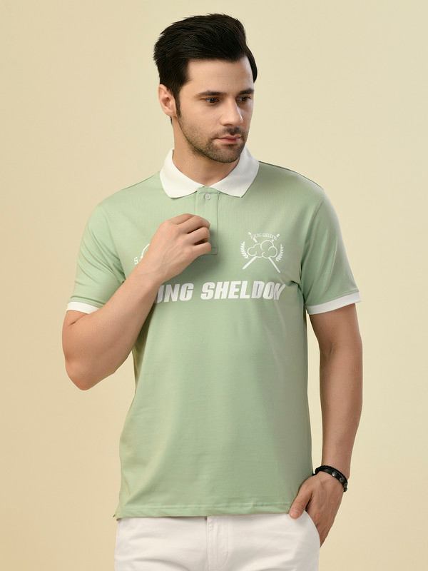 ALBION PREMIUM CYAN L.GREEN MENS T-SHIRT